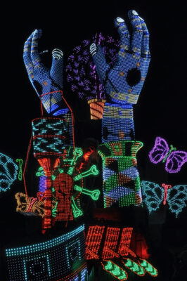 La mise en lumière des chars du premier carnaval illuminé de France.